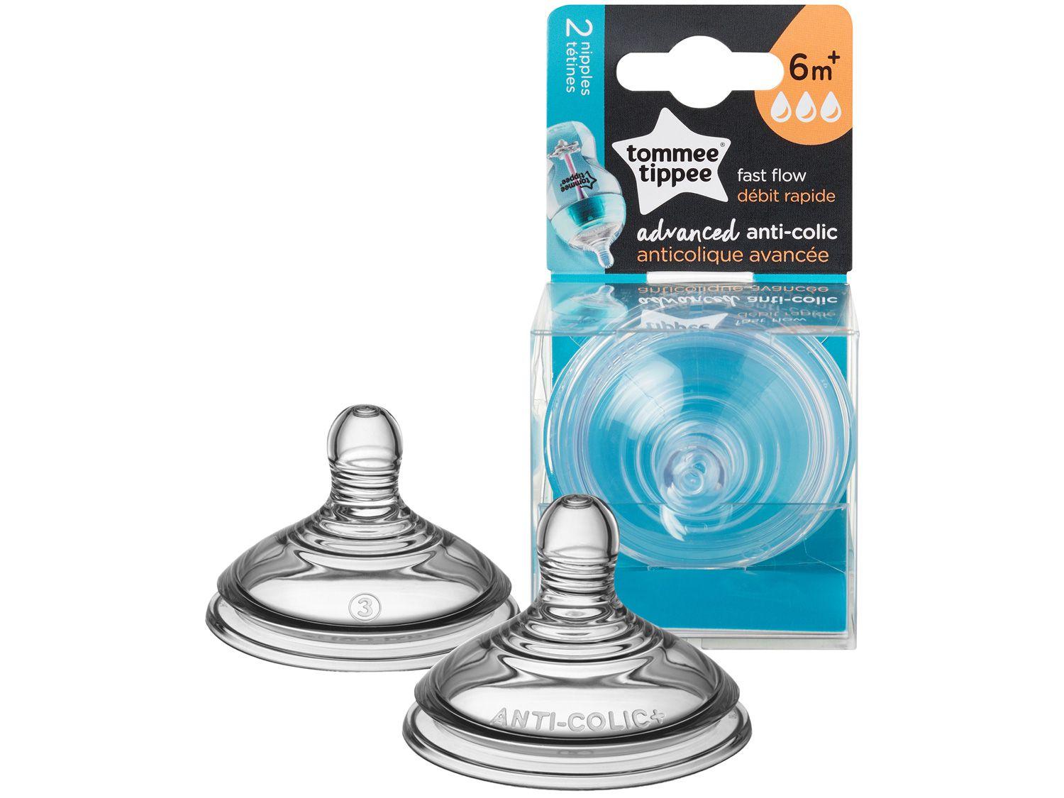 Bico de Mamadeira Tommee Tippee Silicone - Fluxo Rápido Advanced Anticólica 2 Unidades