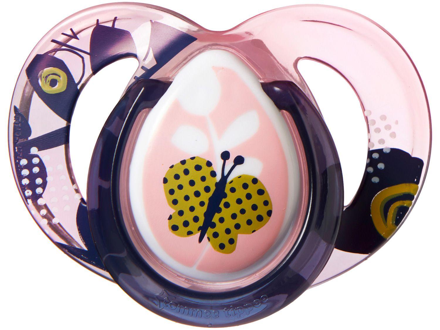 Chupeta Silicone Simétrico e Ortodôntico - Tommee Tippee Moda Rosa Animais 6 a 18 meses