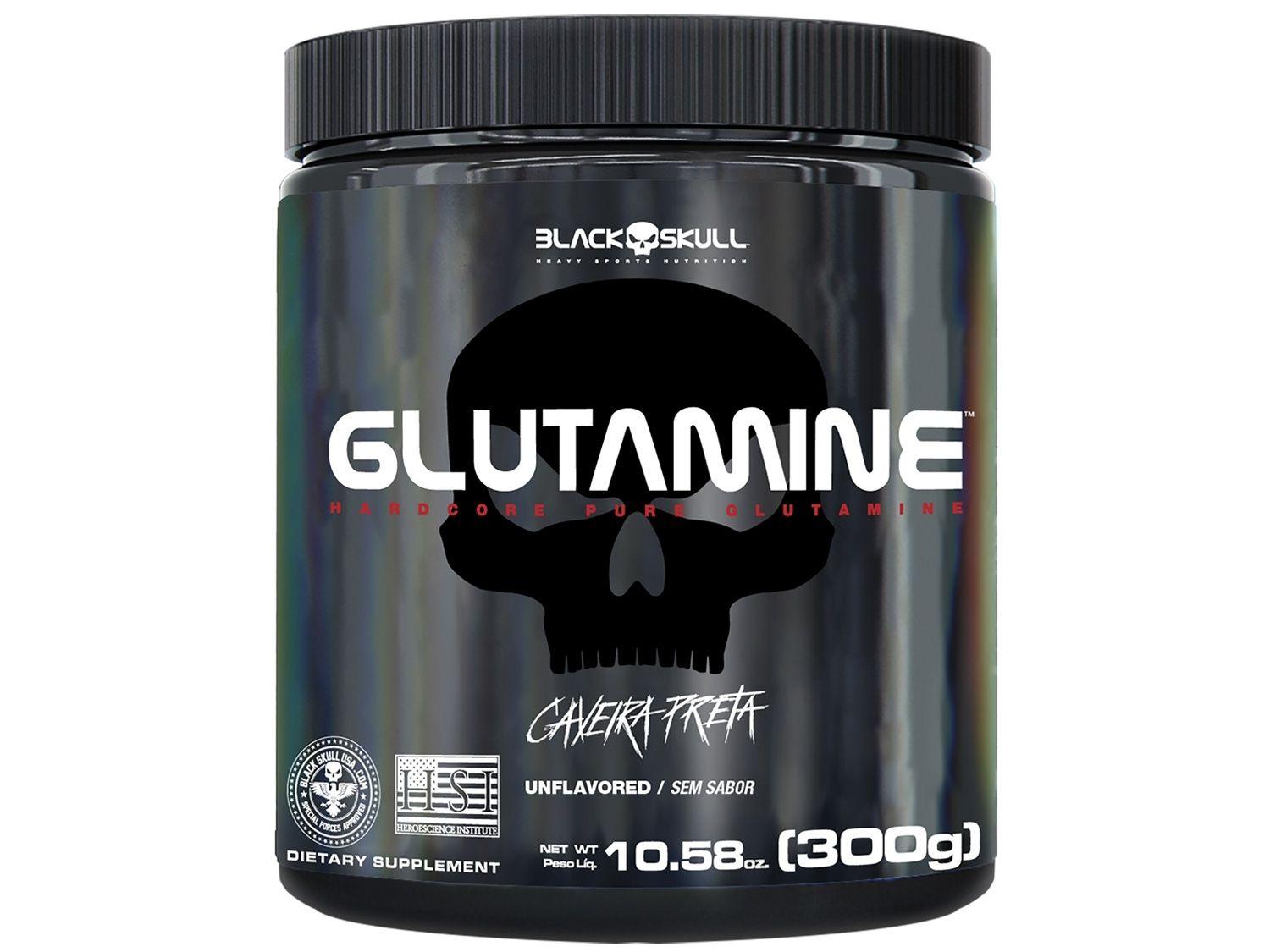 Glutamina Black Skull 300g sem Sabor