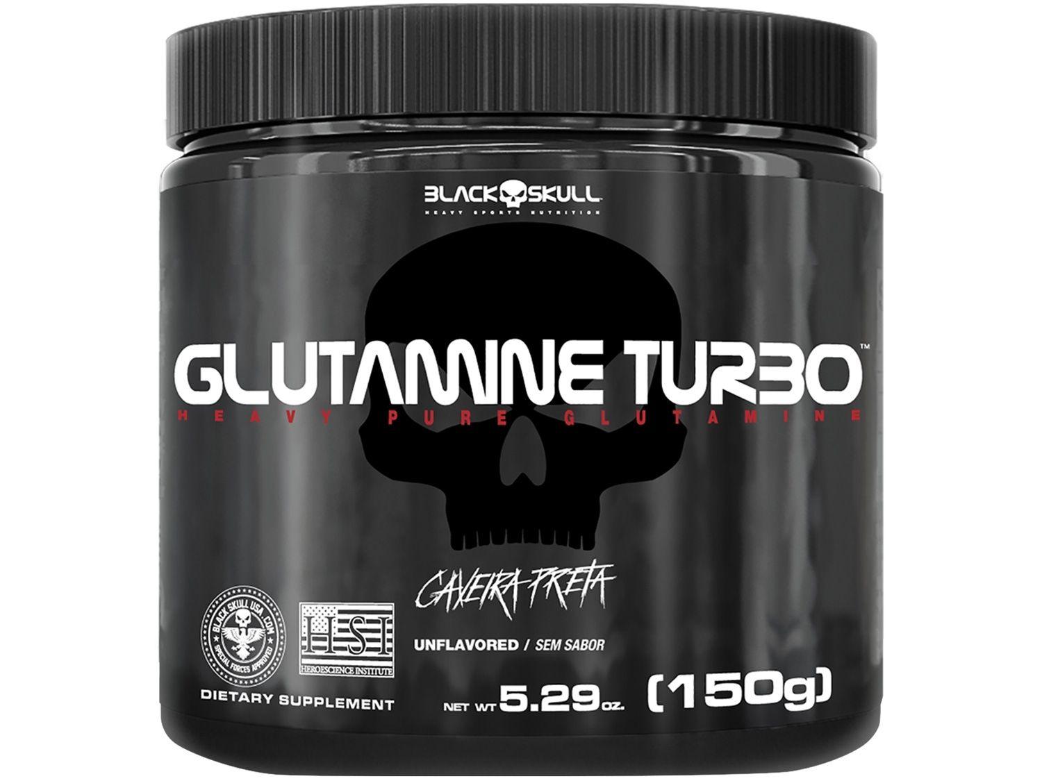 Glutamina Black Skull 150g sem Sabor