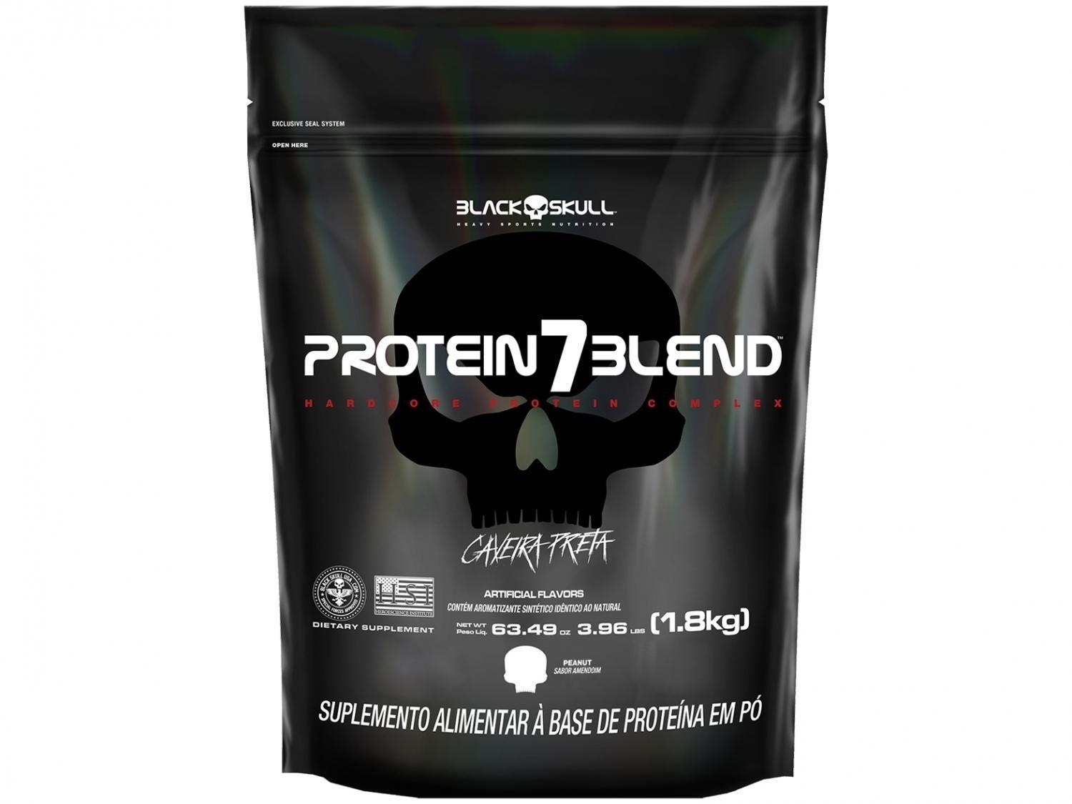Whey Protein Blend Black Skull Refil Protein 7 - 1,8kg Amendoim