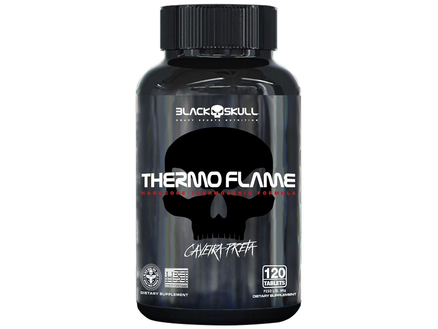 Termogênico Black Skull Thermo Flame - 120 Tabletes sem Sabor
