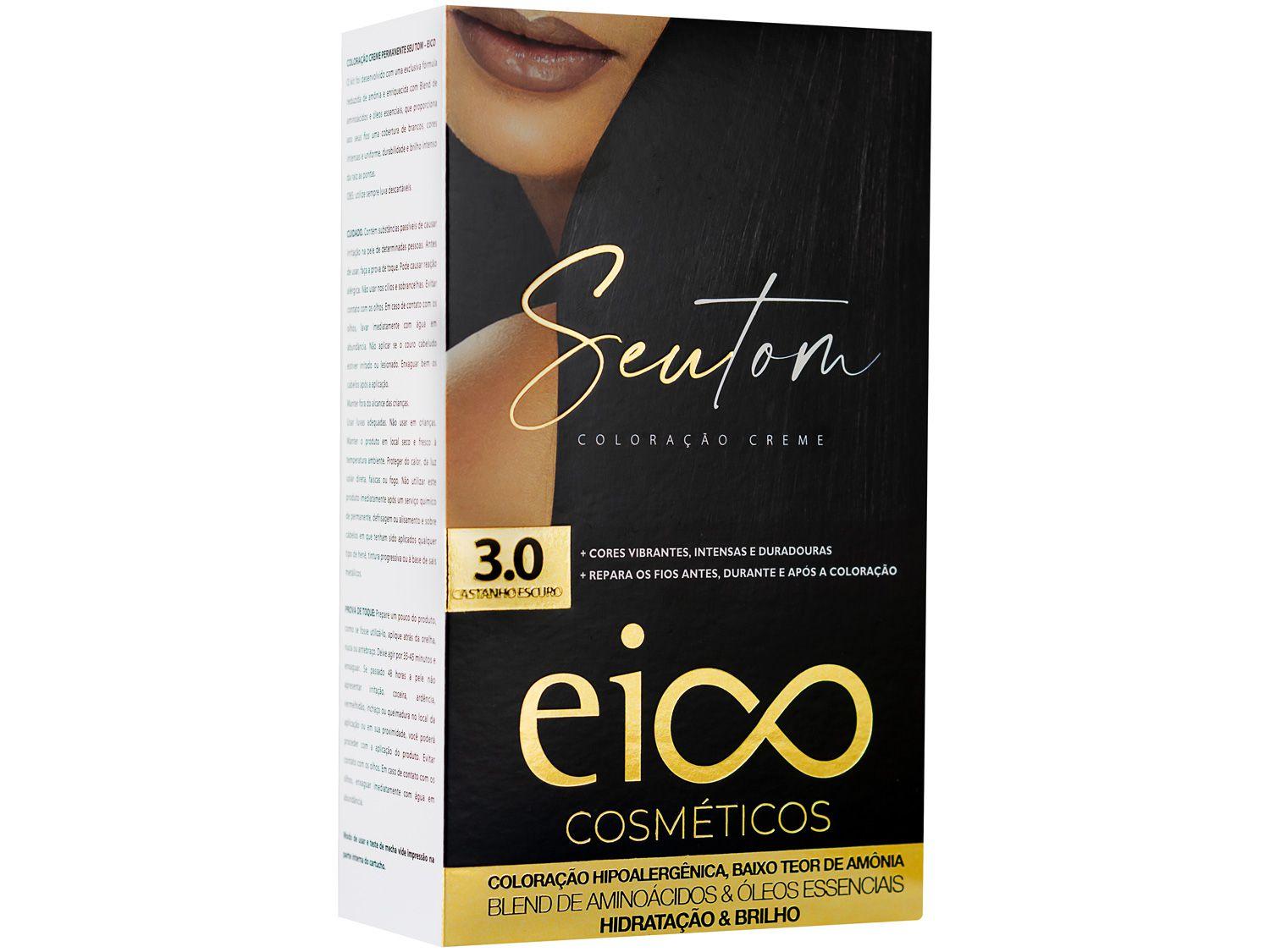 Tinta de Cabelo Eico Seu Tom 3.0 Castanho Escuro