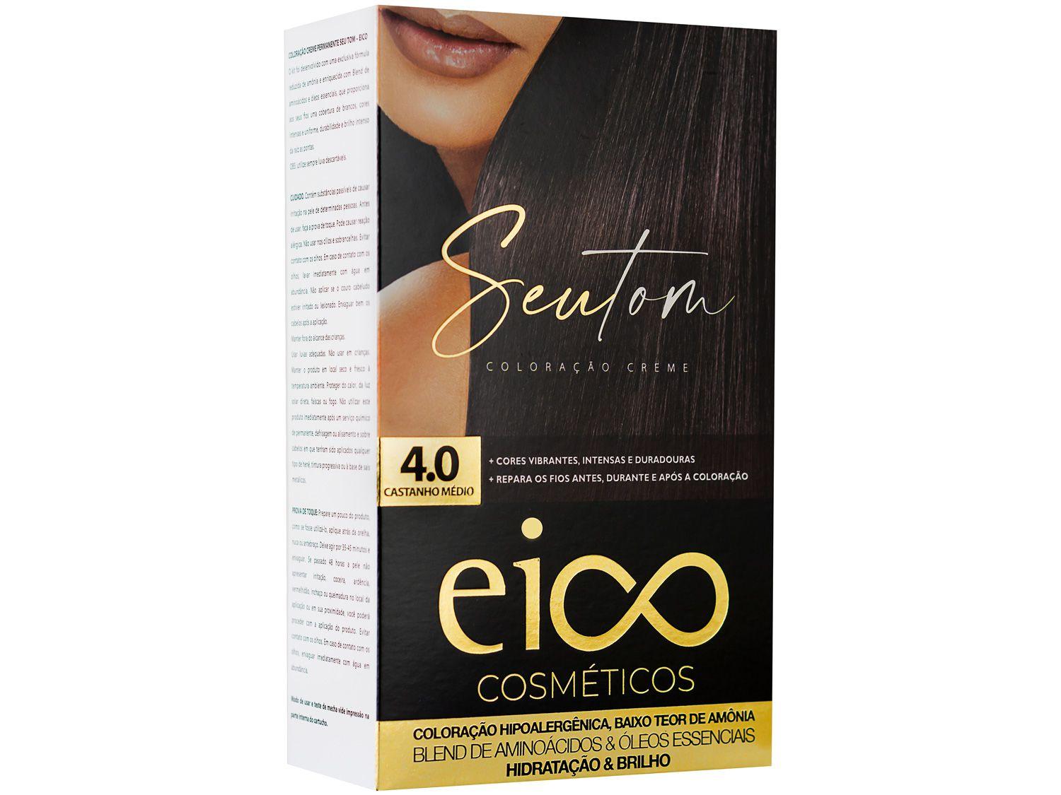 Tinta de Cabelo Eico Seu Tom 4.0 Castanho Médio