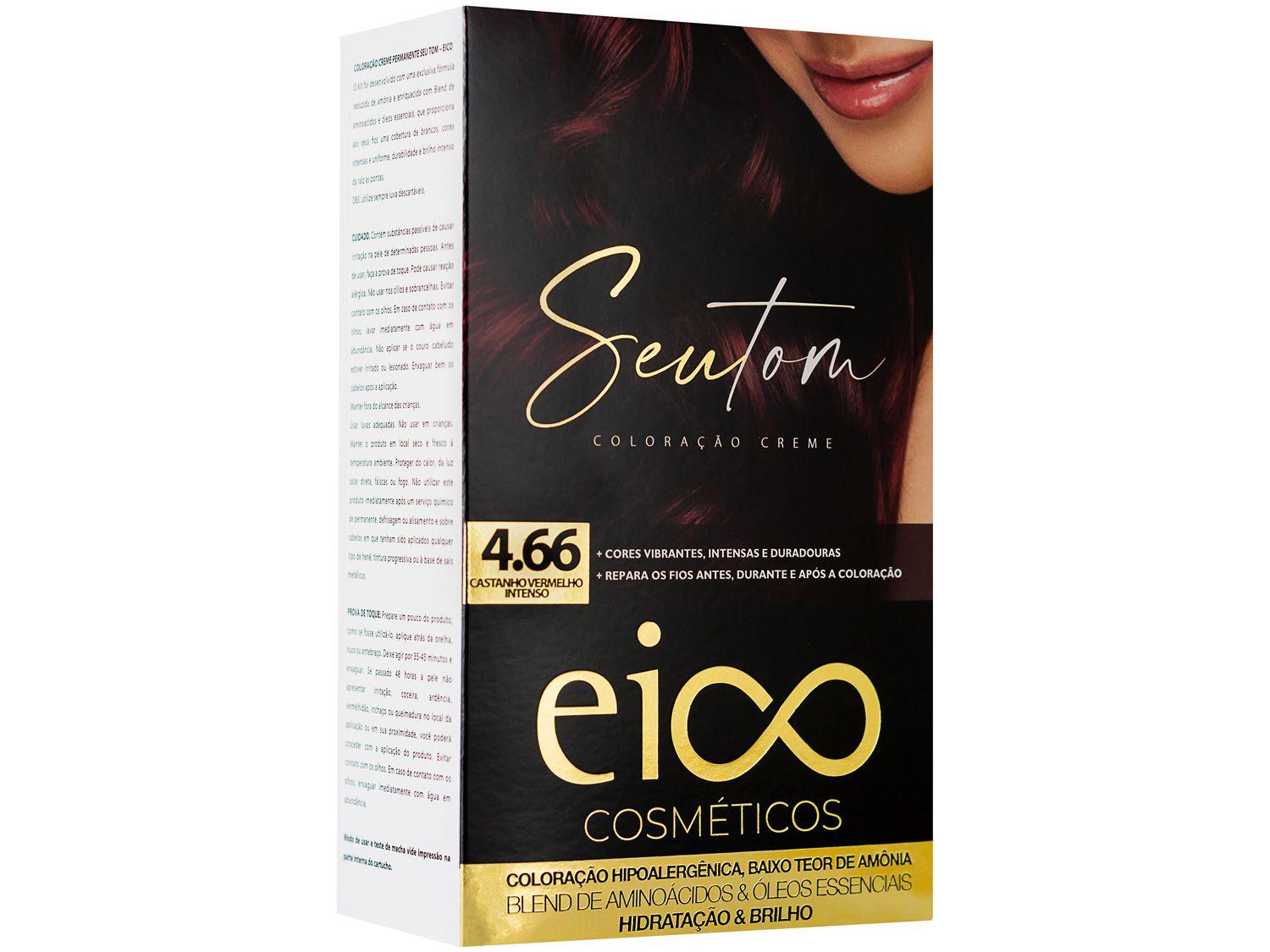 Tinta de Cabelo Eico Seu Tom 4.66 - Castanho Vermelho Intenso