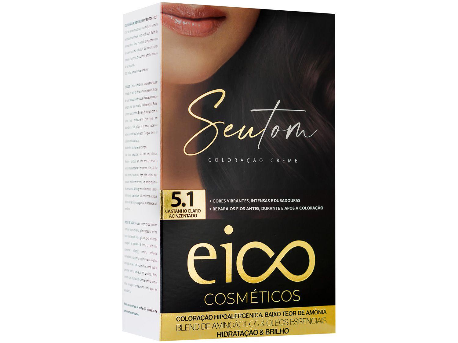 Tinta de Cabelo Eico Seu Tom 5.1 - Castanho Claro Acinzentado