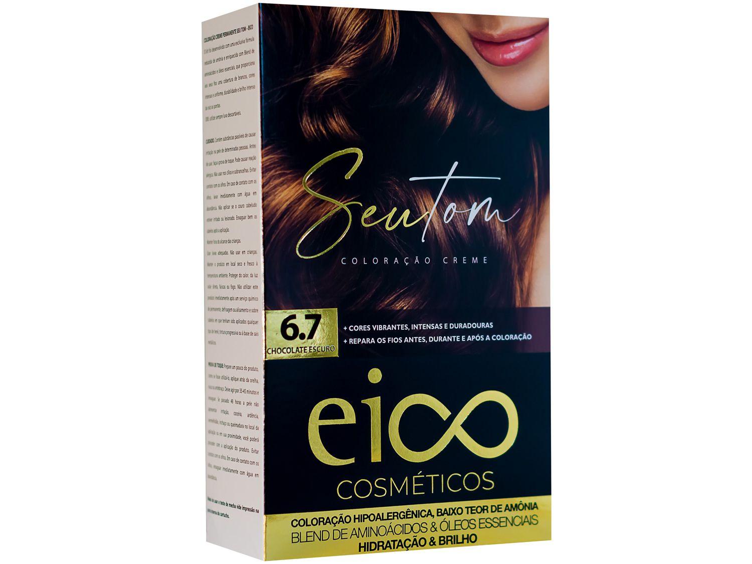 Tinta de Cabelo Eico Seu Tom 6.7 Chocolate Escuro