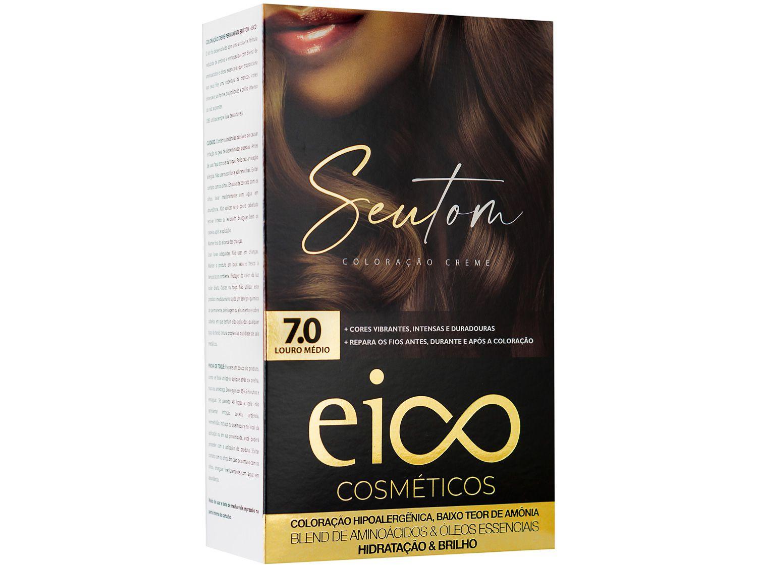 Tinta de Cabelo Eico Seu Tom 7.0 Louro Médio