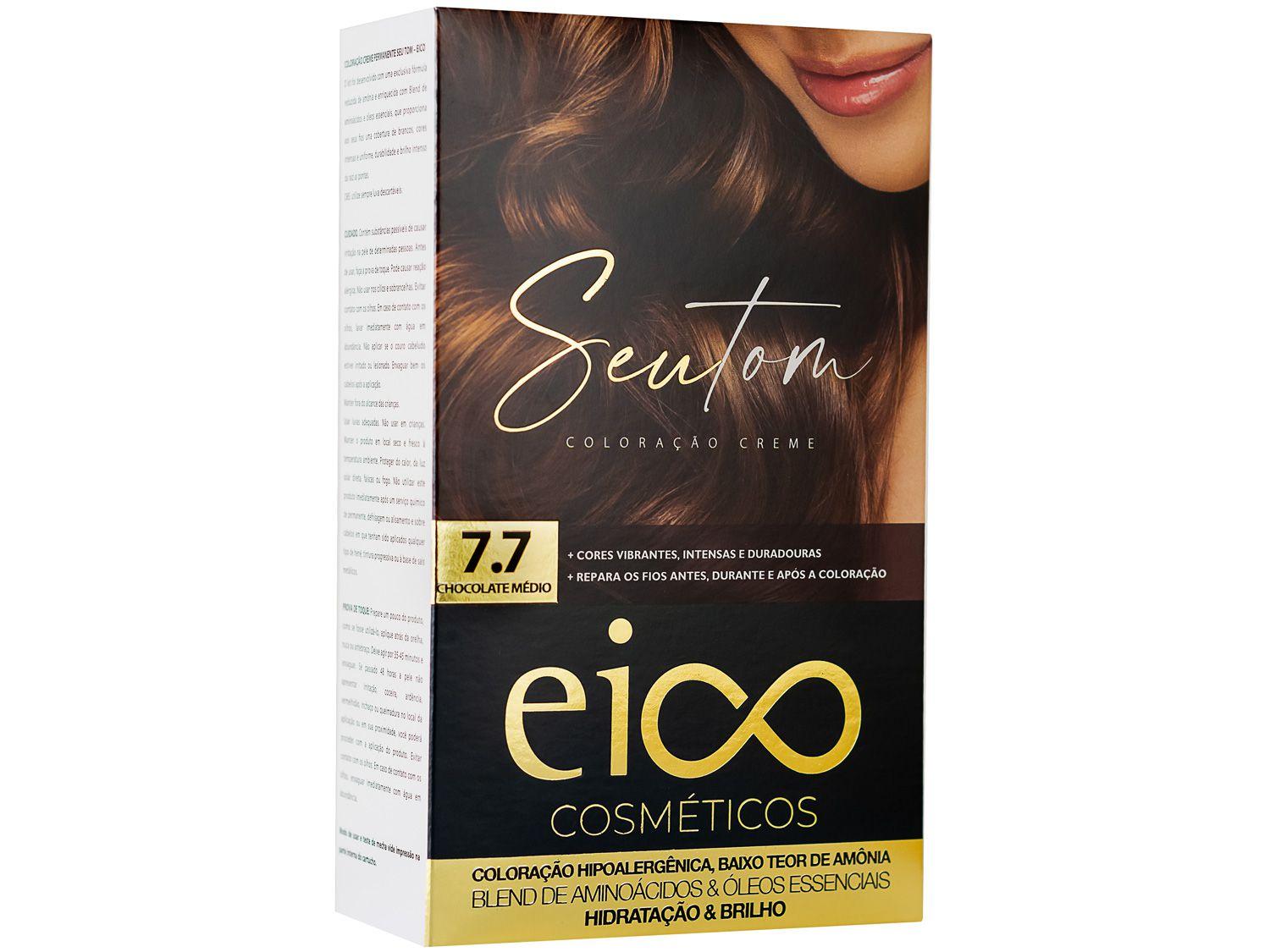Tinta de Cabelo Eico Seu Tom 7.7 Chocolate Médio