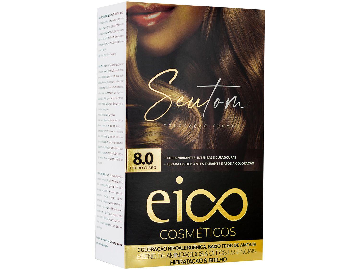Tinta de Cabelo Eico Seu Tom 8.0 Louro Claro