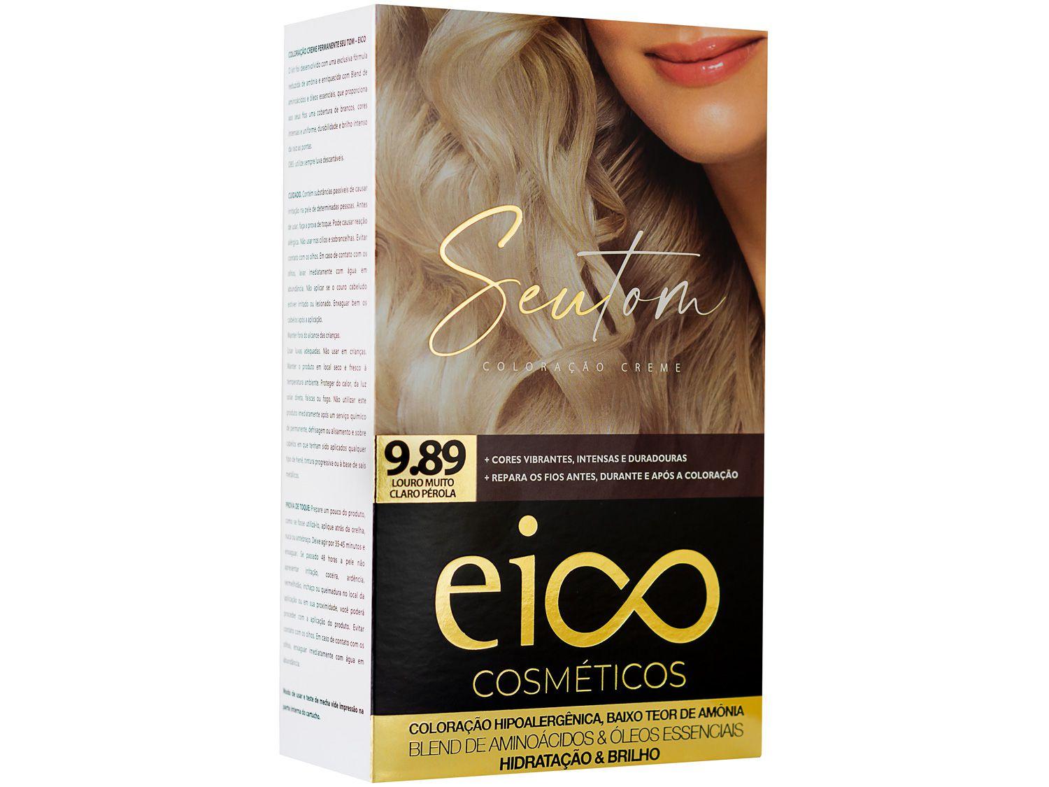 Tinta de Cabelo Eico Seu Tom 9.89 - Louro Muito Claro Pérola