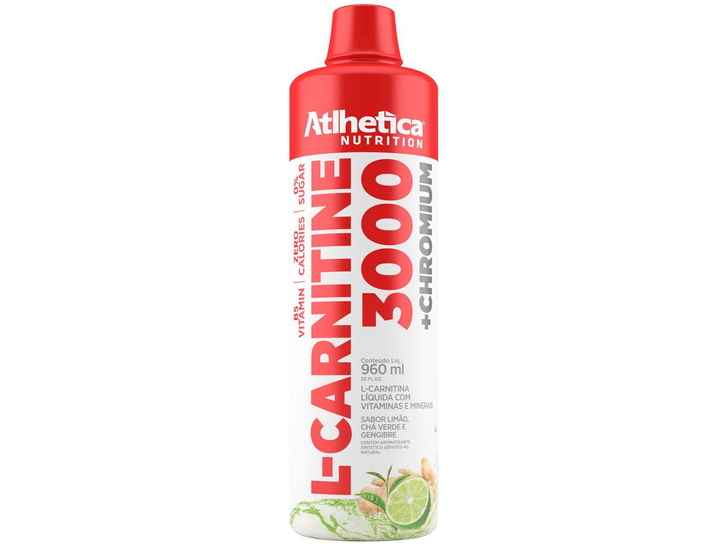 L-Carnitina Atlhetica Nutrition L-Carnitine 3000 - Líquido 960ml Limão, Gengibre e Chá Verde