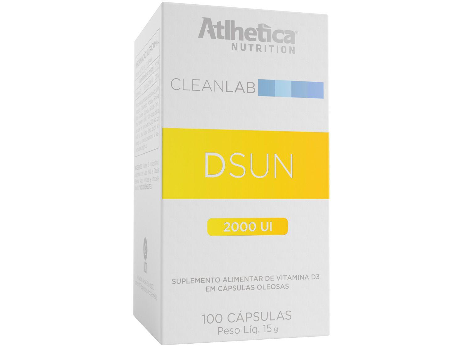 Vitamina D 2000UI Atlhetica Nutrition - Cleanlab Dsun Diet Vegano 100 Cápsulas