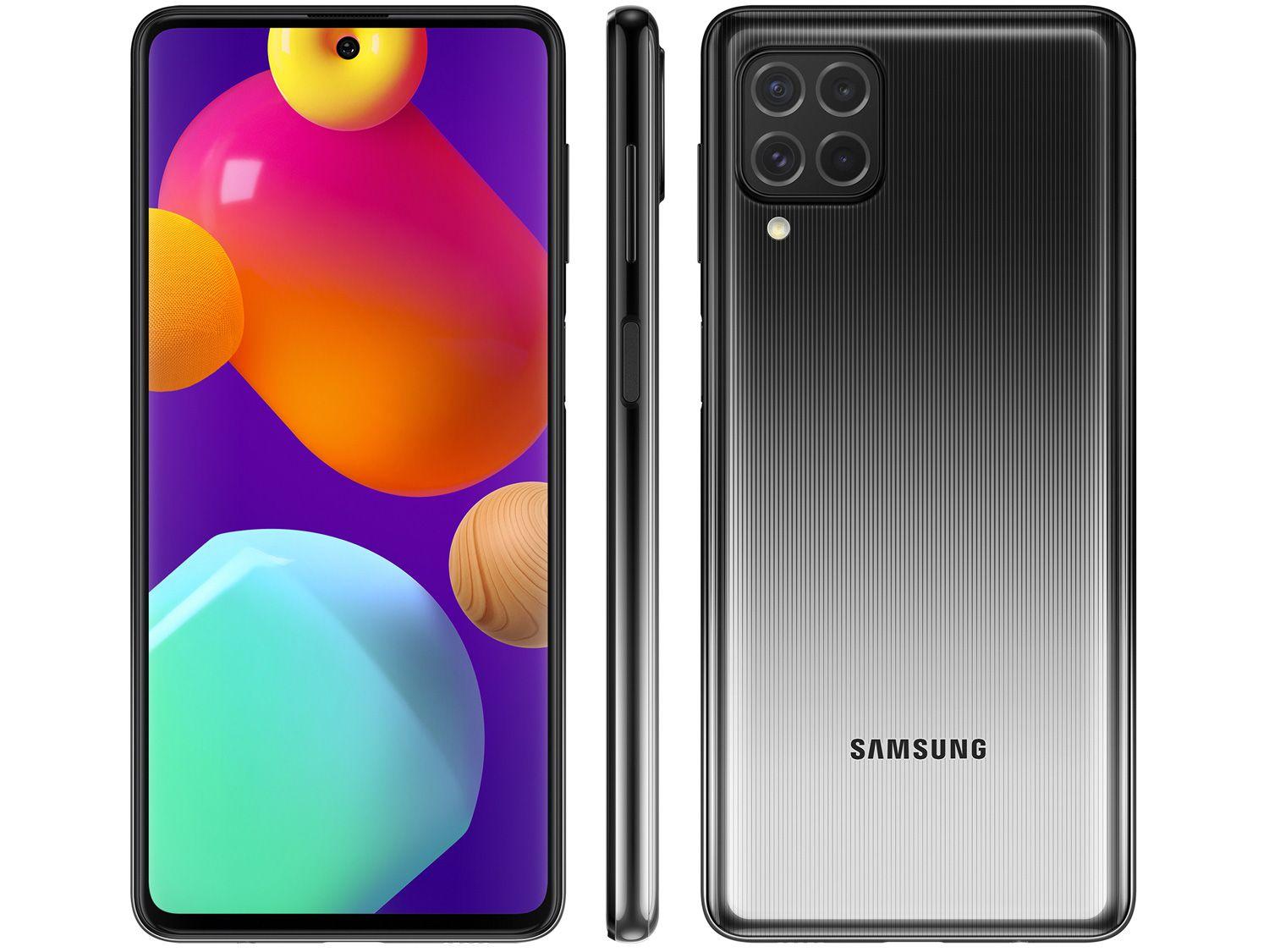 Smartphone Samsung Galaxy M62 128GB Preto - 4G 8GB RAM Tela 6,7" Câm. Quádrupla + 32MP