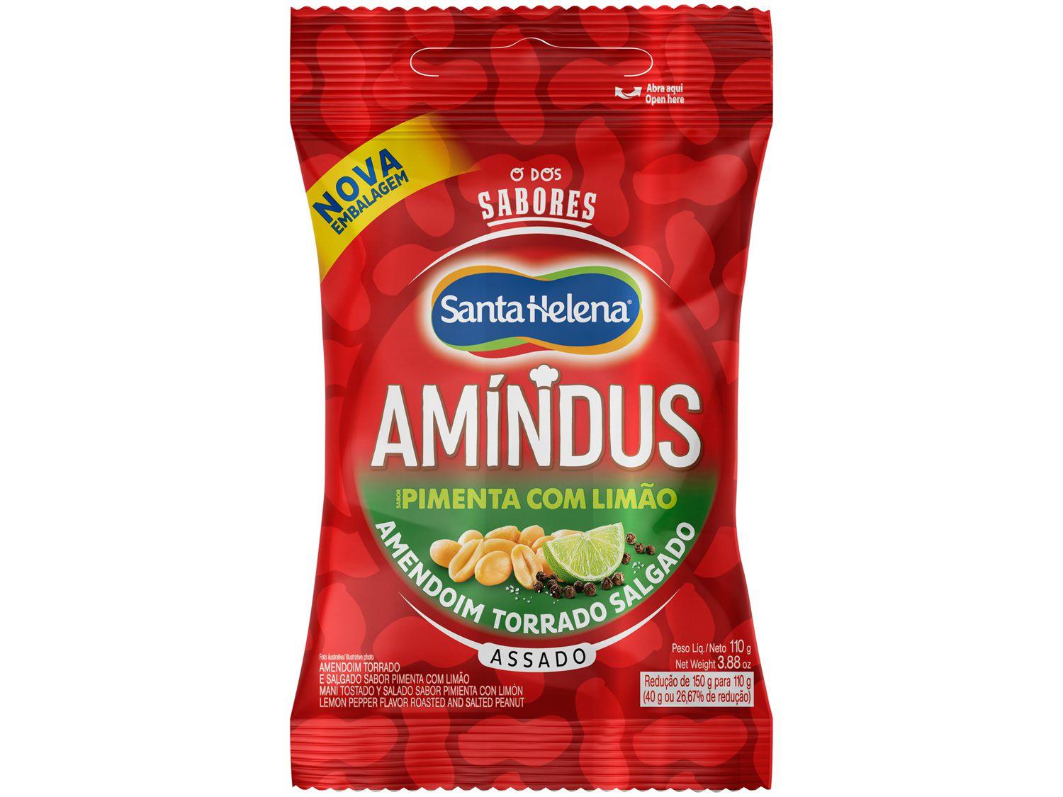 Amendoim Torrado Salgado sem Pele Santa Helena - Amíndus Pimenta com Limão 110g