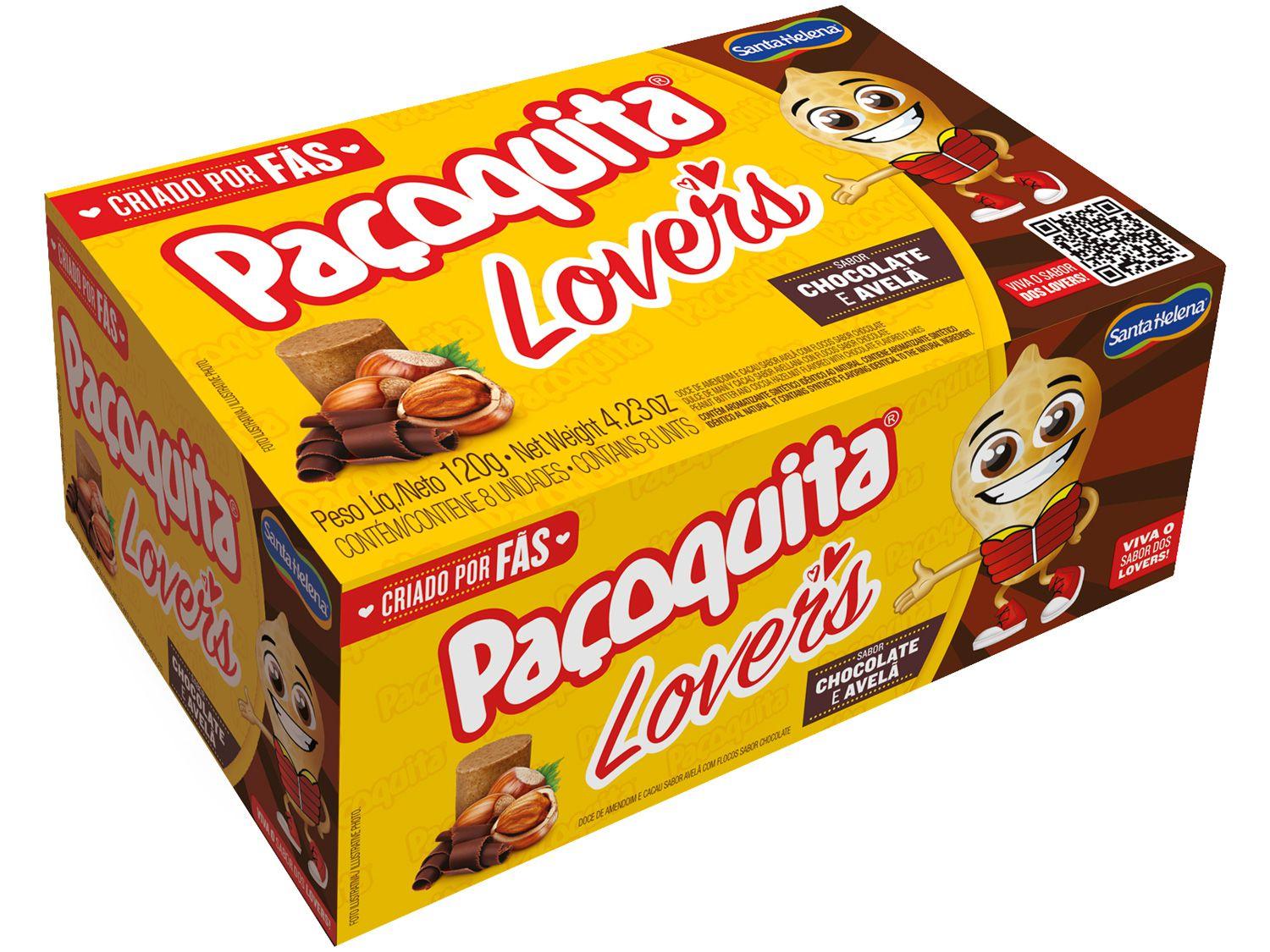 Paçoca Rolha Chocolate e Avelã Paçoquita Lovers - 120g