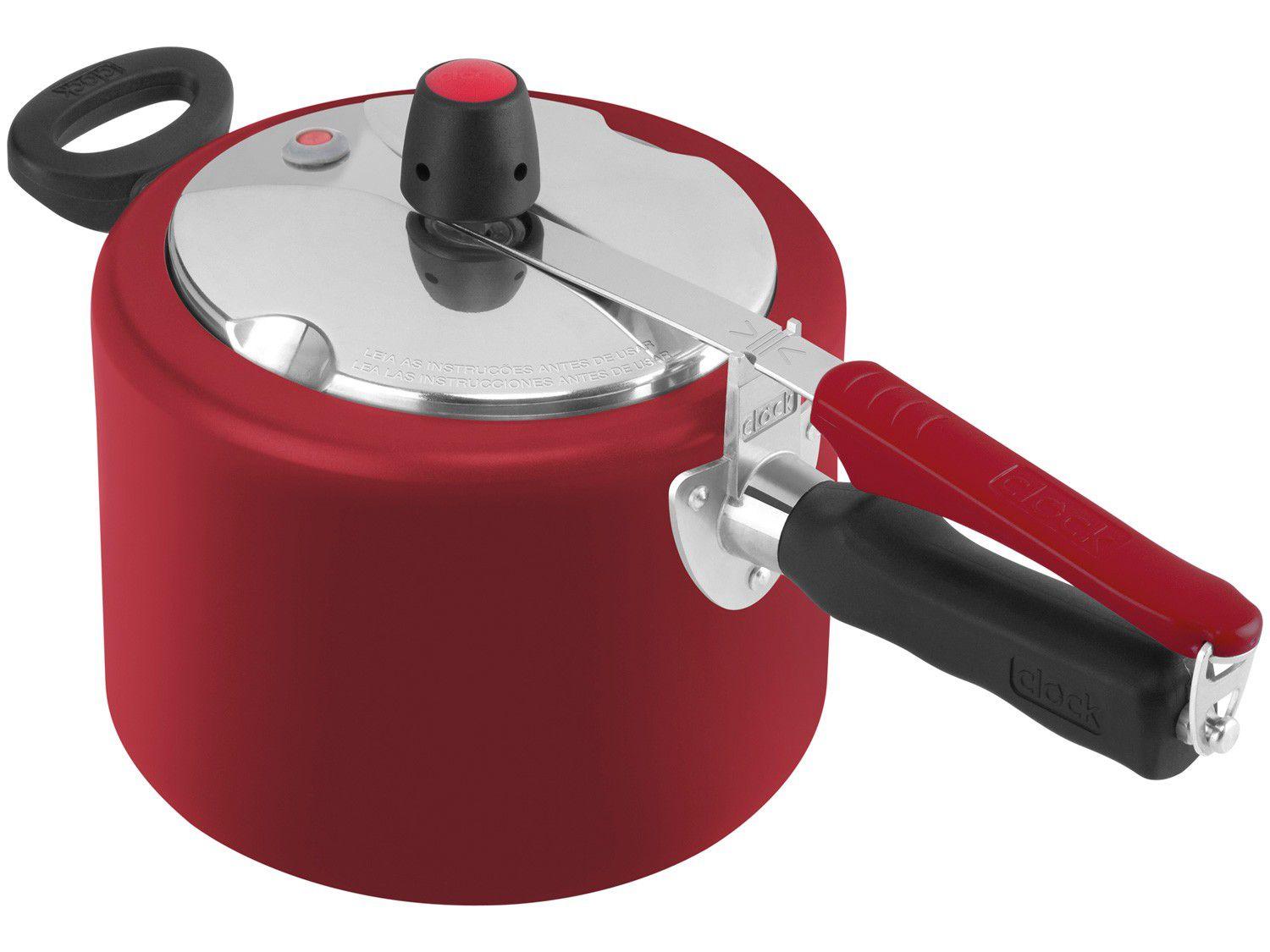 Panela de Pressão Clock Antiaderente 4,5L Vermelho - Polida