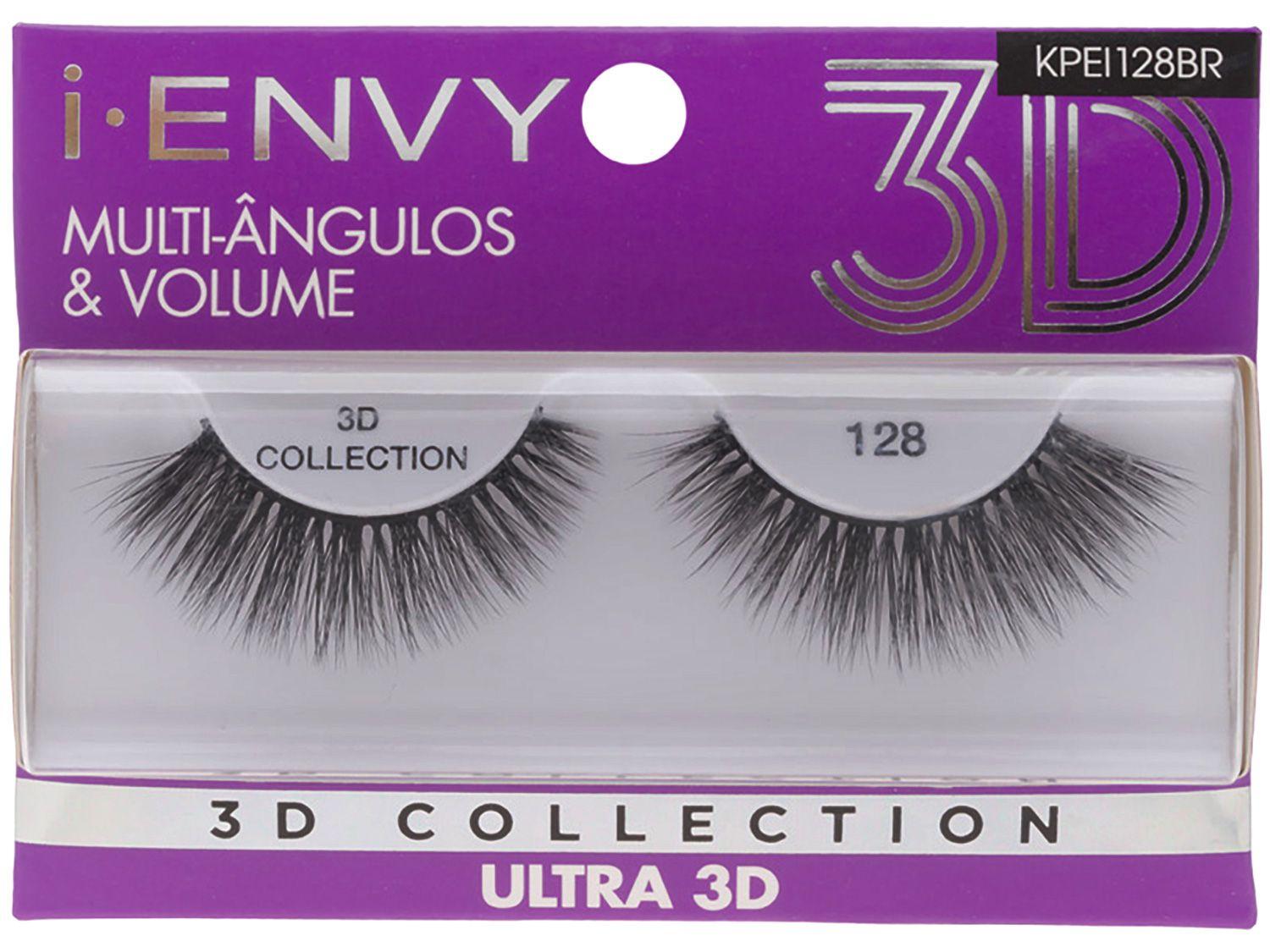 Cílios Postiços Volumosos 3D Inteiro - Kiss New York I-Envy Collection Ultra 128