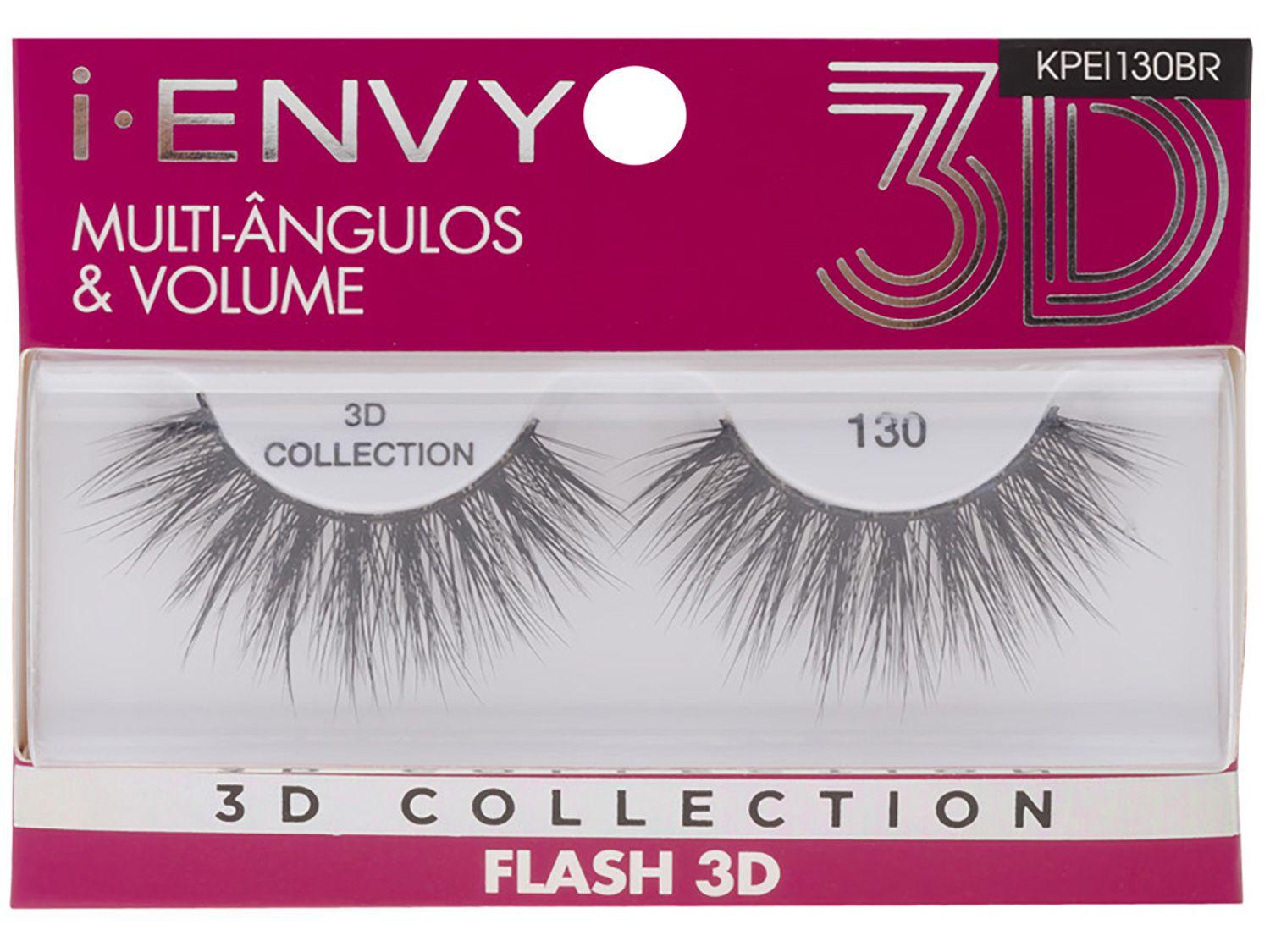 Cílios Postiços Volumosos 3D Inteiro - Kiss New York I-Envy Collection Flash 130
