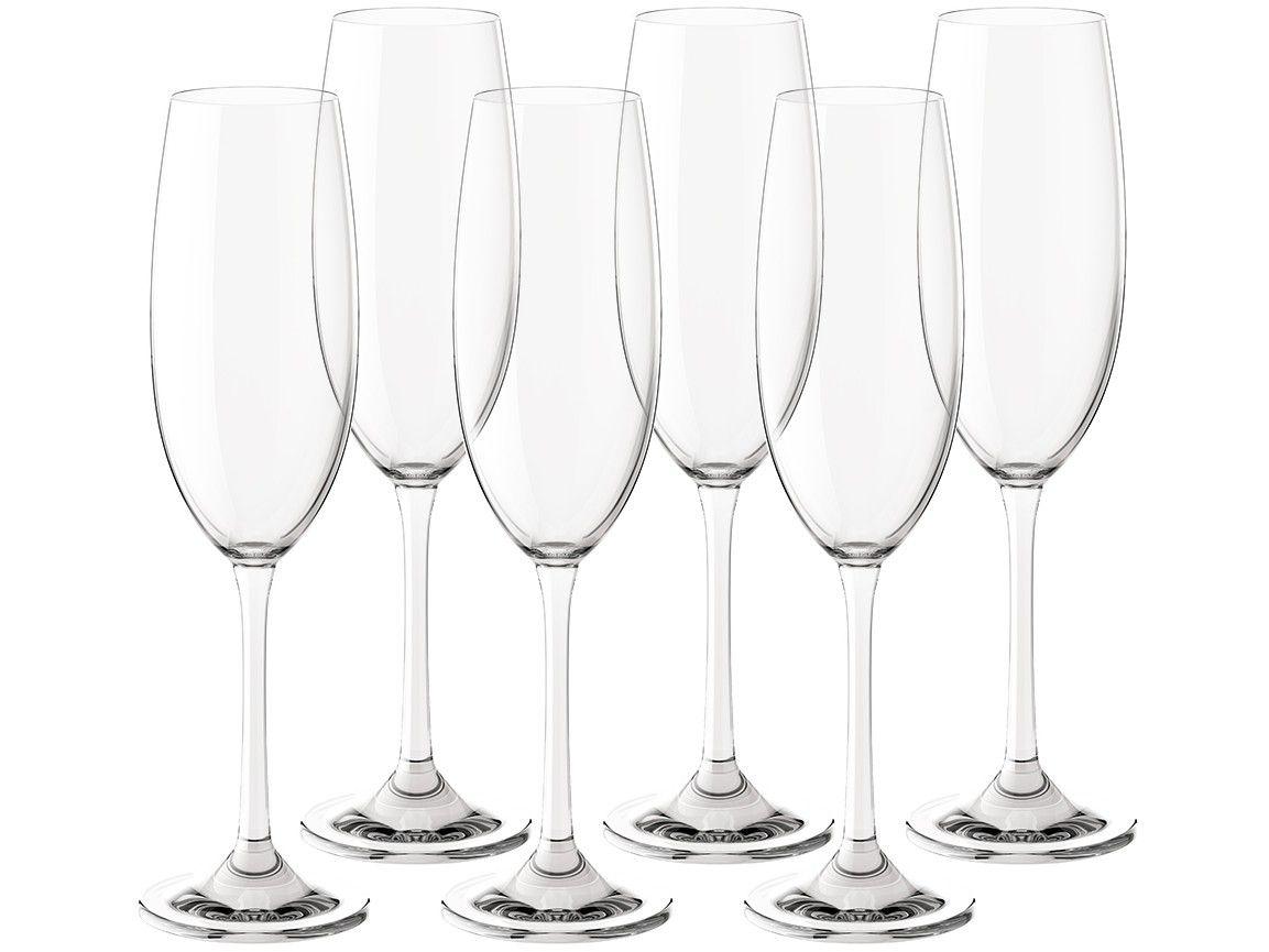 Jogo de Taças para Espumante de Cristal 220ml - 6 Peças Haus Sense