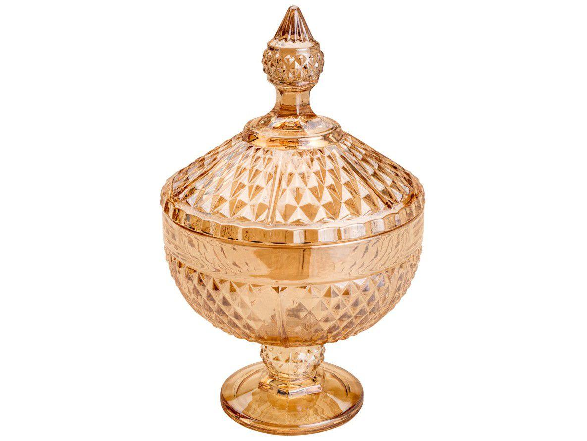 Potiche Decorativo de Cristal 24cm Lyor - Bico de Jaca Perseu