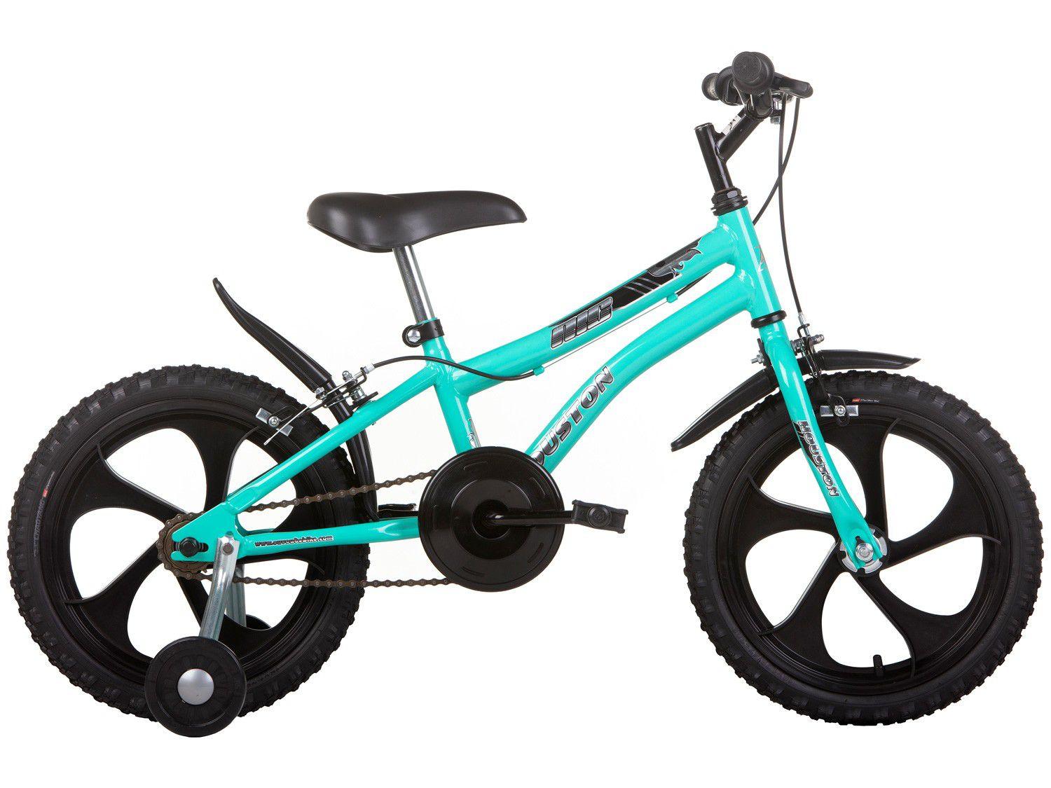 Bicicleta Infantil Aro 16 Houston Nic 16 - Verde Água com Rodinhas