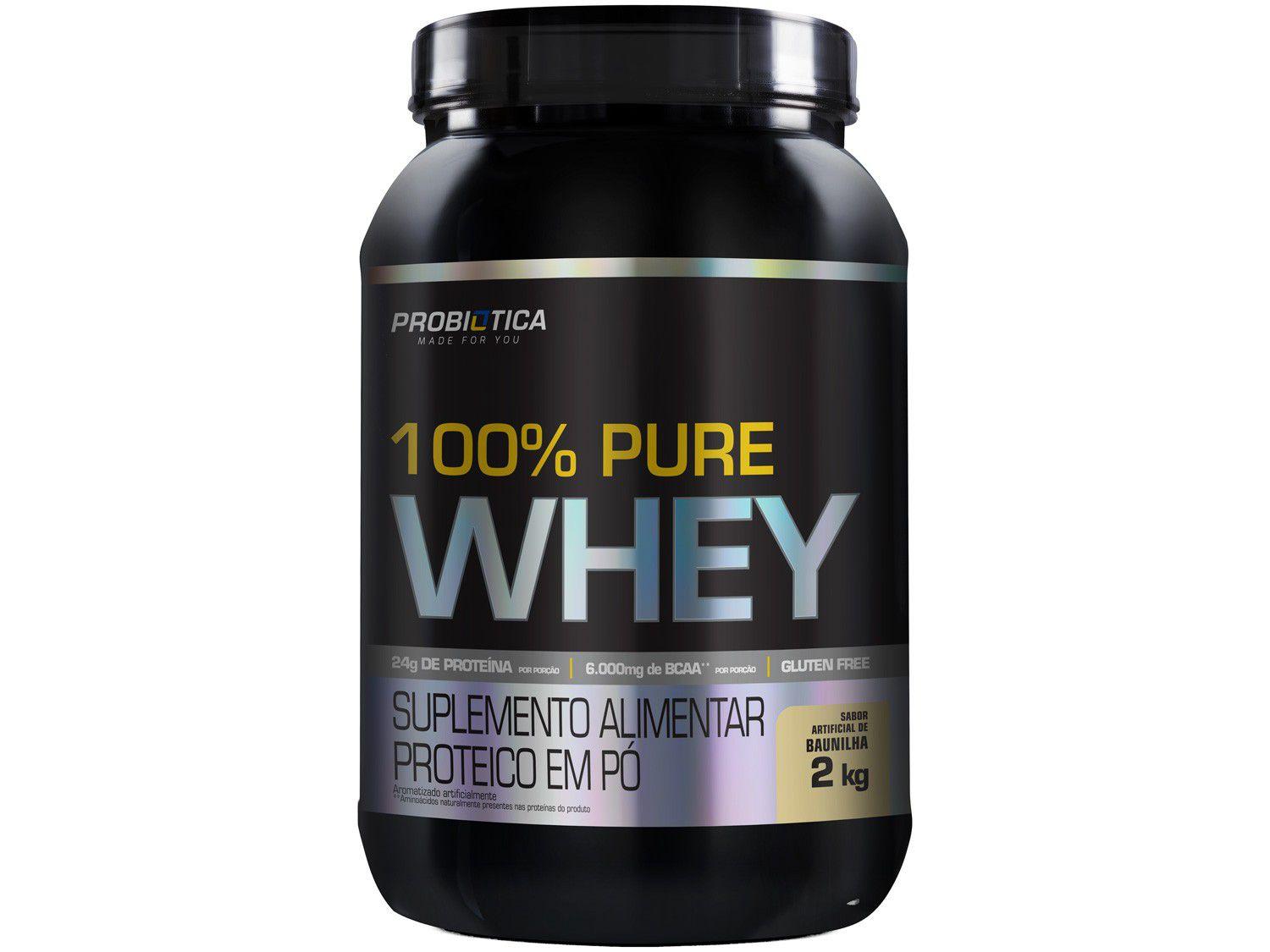 Whey Protein Concentrado Probiótica 100% Pure Whey - 2kg Baunilha