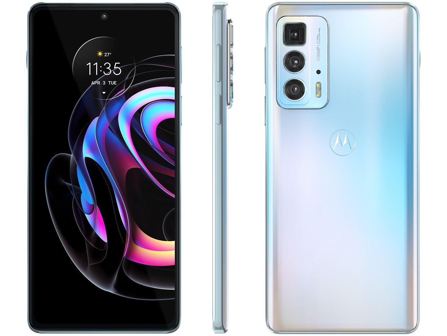 Smartphone Motorola Edge 20 Pro 256GB Branco 5G - 12GB RAM Tela 6,7" Câm. Tripla + Selfie 32MP
