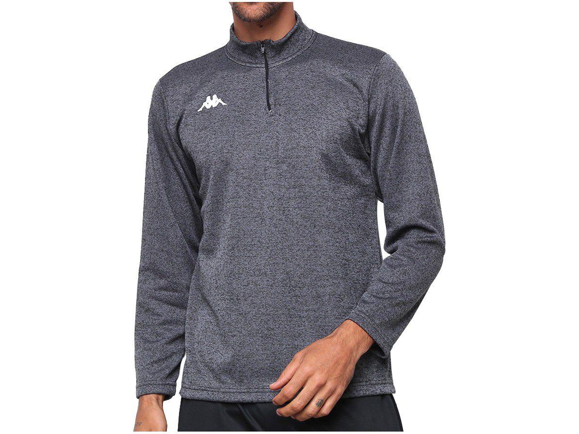 Blusa SPR Kappa Charles Masculina Manga Longa - Mescla Escuro