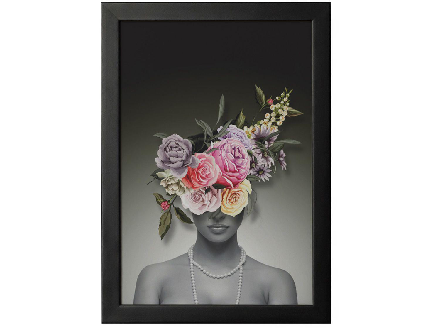 Quadro Decorativo Go Girl Mulher Flor 25x35cm - Design Up Living