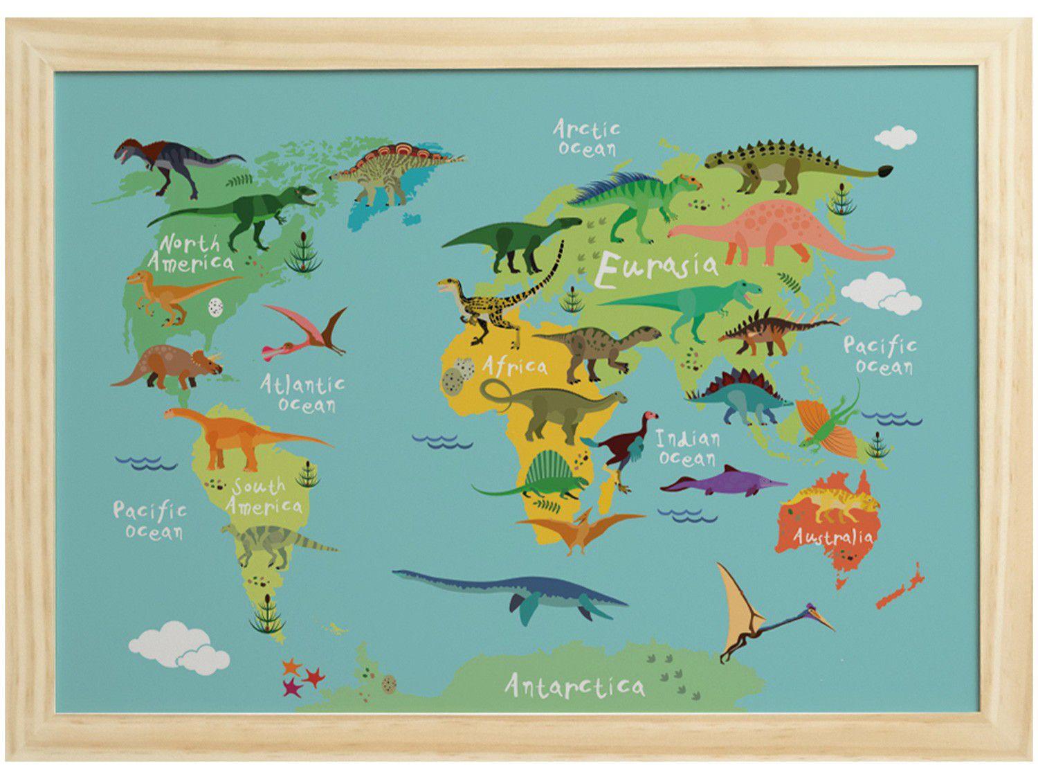 Quadro Decorativo Mapa Dino 24,5x34,5cm - Design Up Living