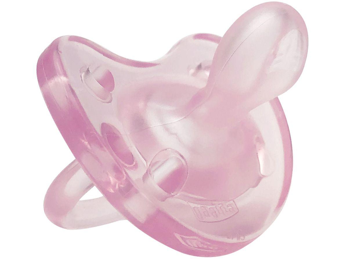 Chupeta Silicone Ortodôntico Chicco Soft - PhysioForma Rosa Claro 6 a 16 meses