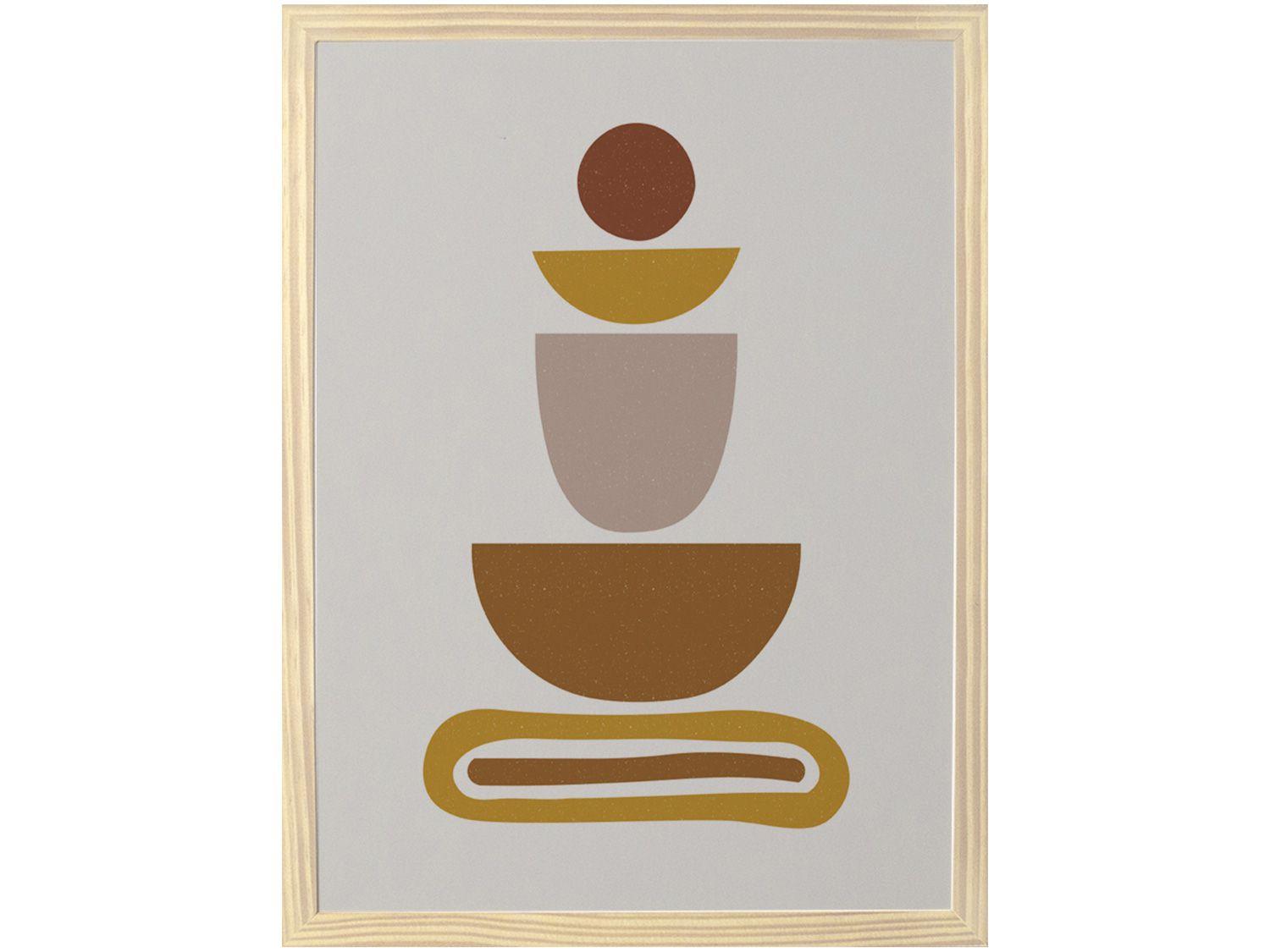 Quadro Decorativo Mid Century Abstrato 34,5x46,5cm - Design Up Living