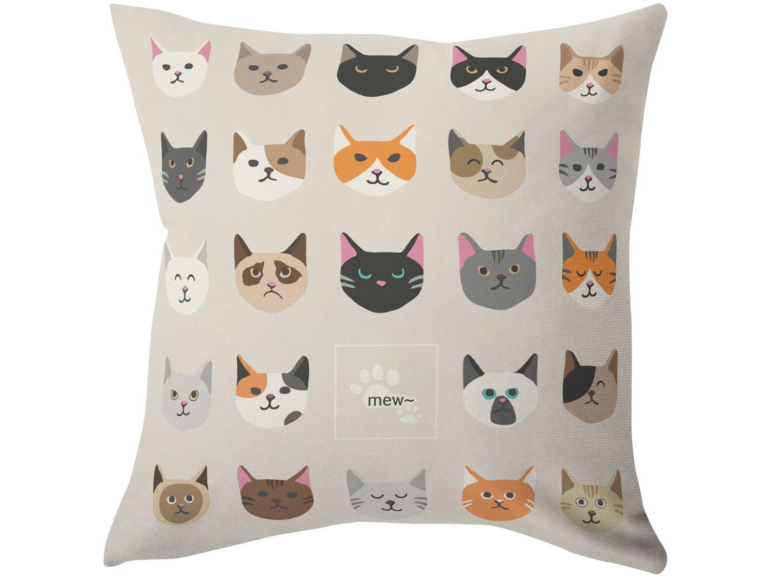 Capa de Almofada 42x42cm Design Up Living - Pet Lovers Gatos