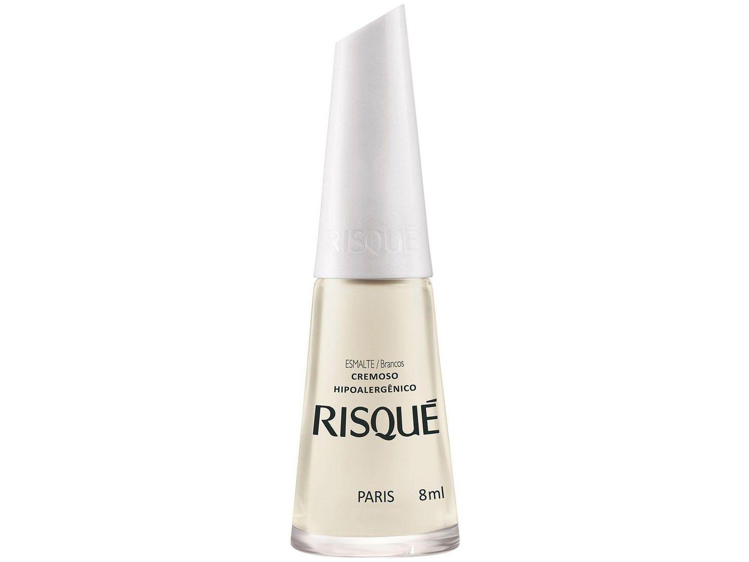 Esmalte Risqué Paris Branco Cremoso Hipoalergênico - 8ml