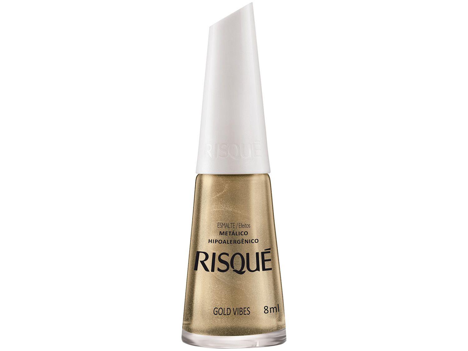 Esmalte Risqué Gold Vibes Dourado Metálico - Hipoalergênico 8ml