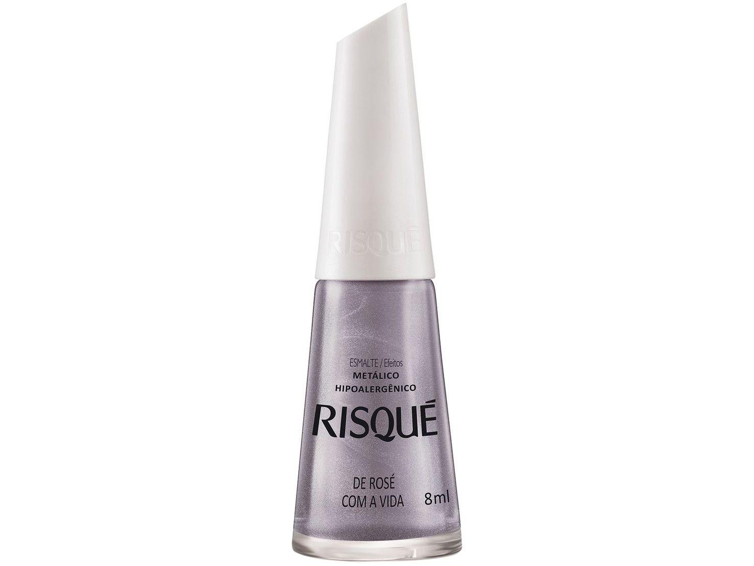 Esmalte Risqué De Rosé com a Vida Metálico - Hipoalergênico 8ml