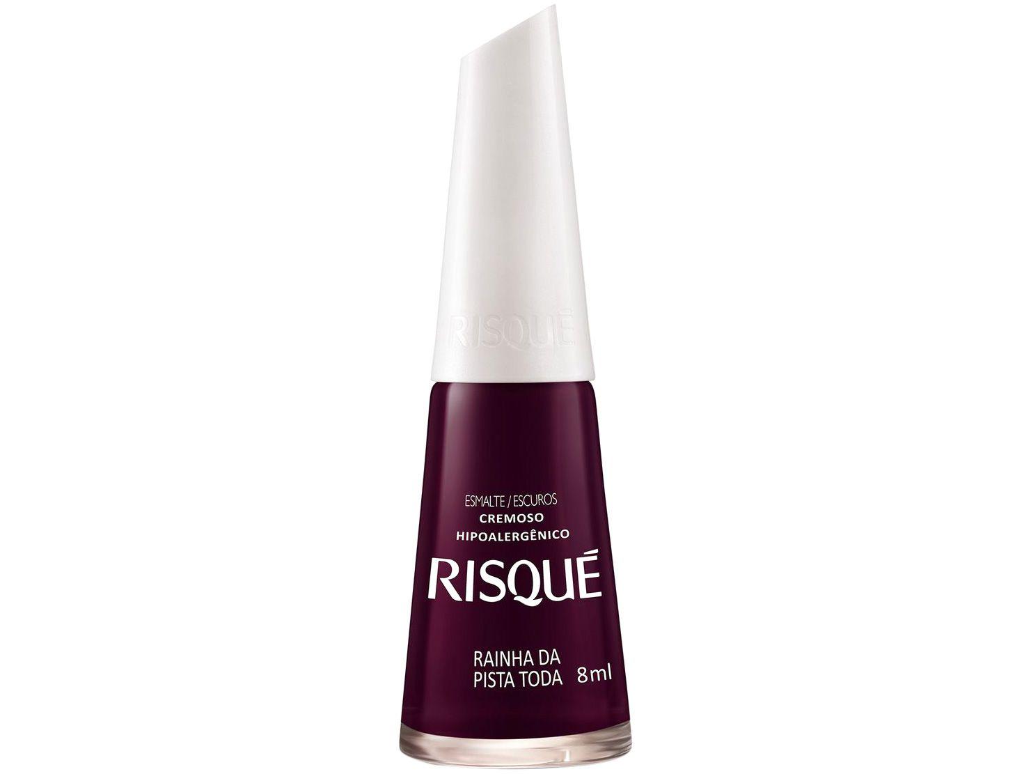 Esmalte Risqué Rainha da Pista Toda Roxo Cremoso - Hipoalergênico 8ml