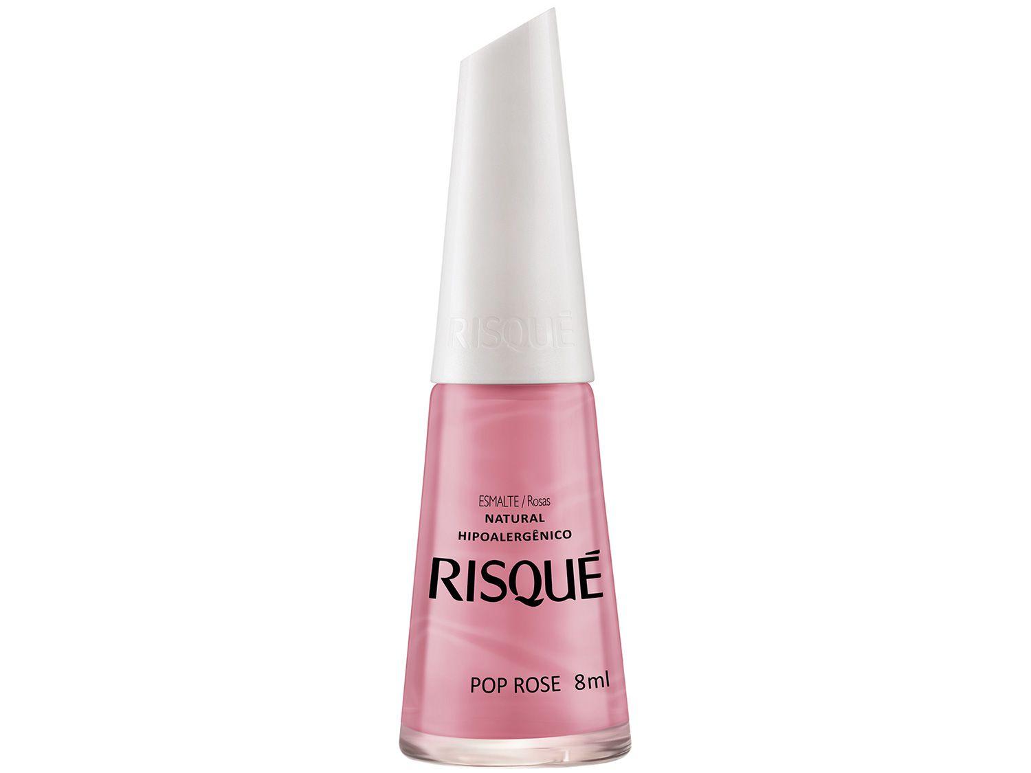 Esmalte Risqué Rosas Natural Pop Rose - Hipoalergênico 8ml