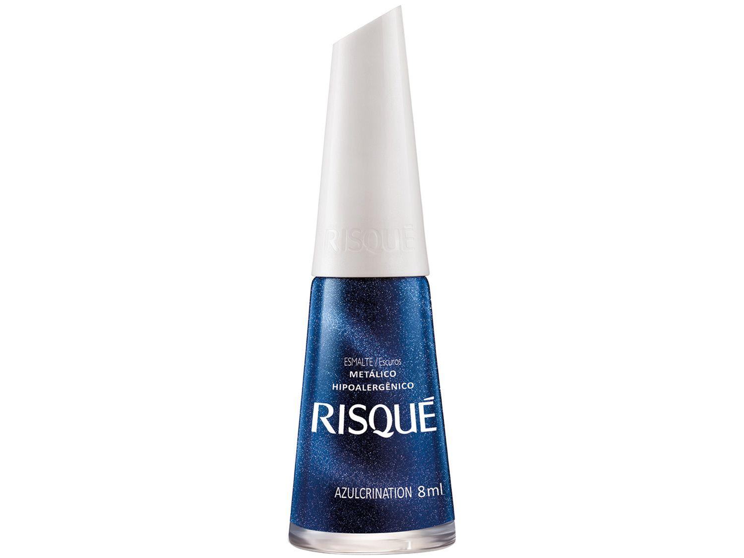 Esmalte Risqué Escuros Azulcrination Azul Metálico - Hipoalergênico 8ml