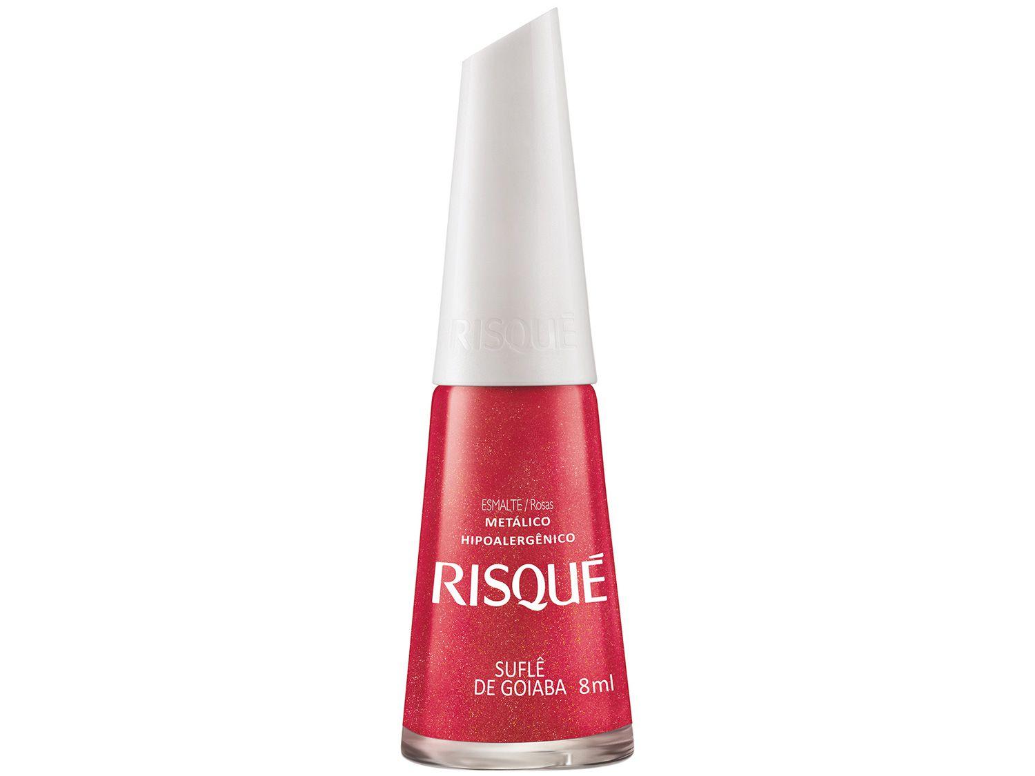 Esmalte Risqué Rosas Metálicos Suflê de Goiaba - Rosa Metálico Hipoalergênico 8ml