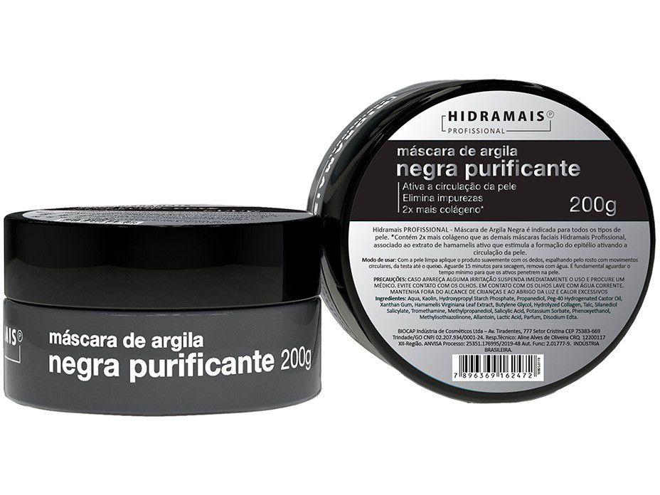 Máscara Facial Hidramais Profissional - Argila Negra Purificante 200g