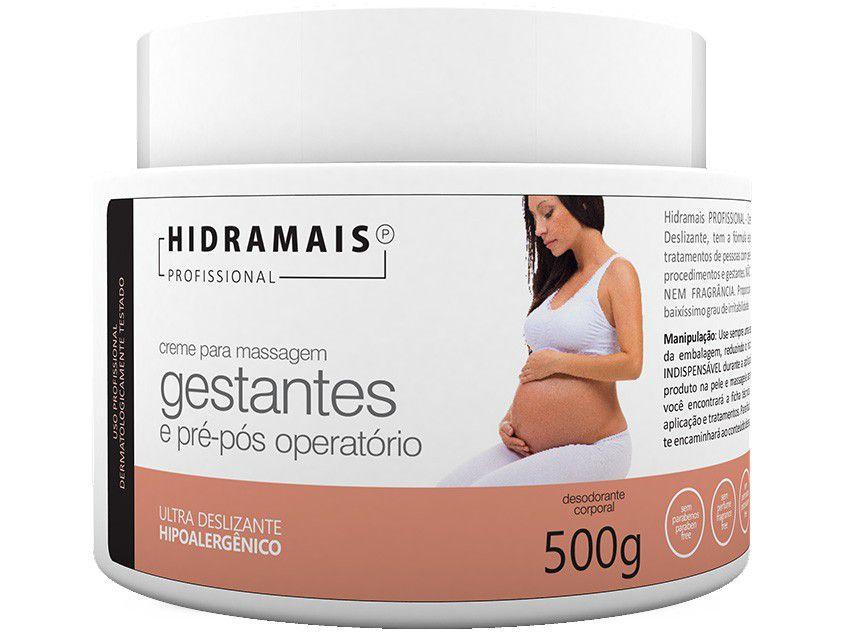 Creme de Massagem Hidramais Profissional - Hipoalergênico Gestantes e Pré-Pós Operatório 500g