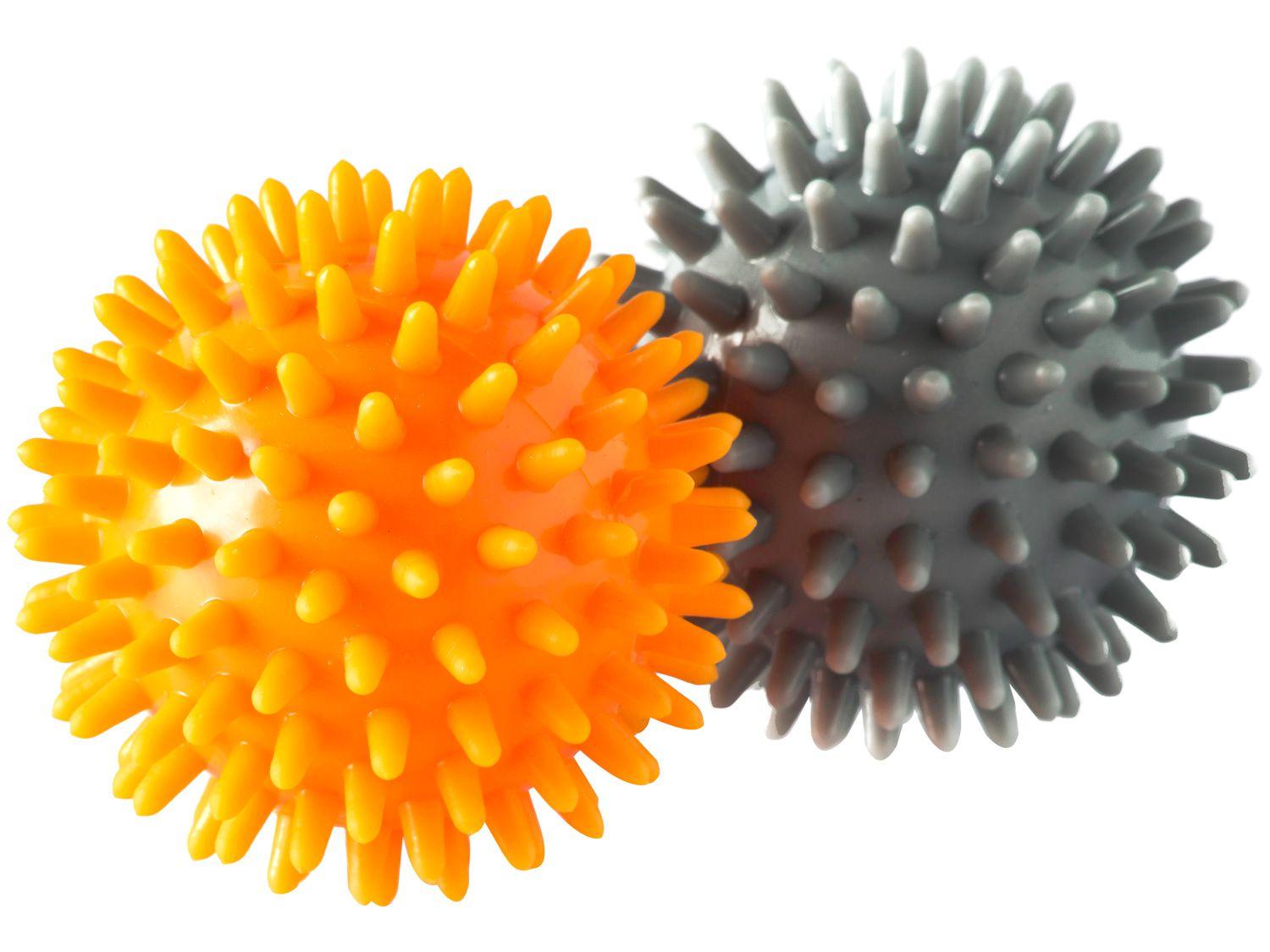 Bolinha de Massagem 6,5cm Vollo Sports VP1058 - Cinza e Laranja 2 Unidades