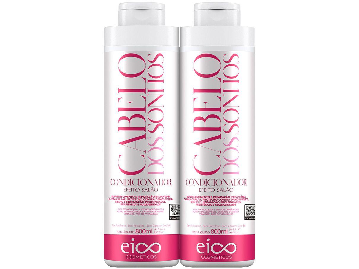 Shampoo e Condicionador Eico Cosméticos - Cabelos dos Sonhos 800ml Cada