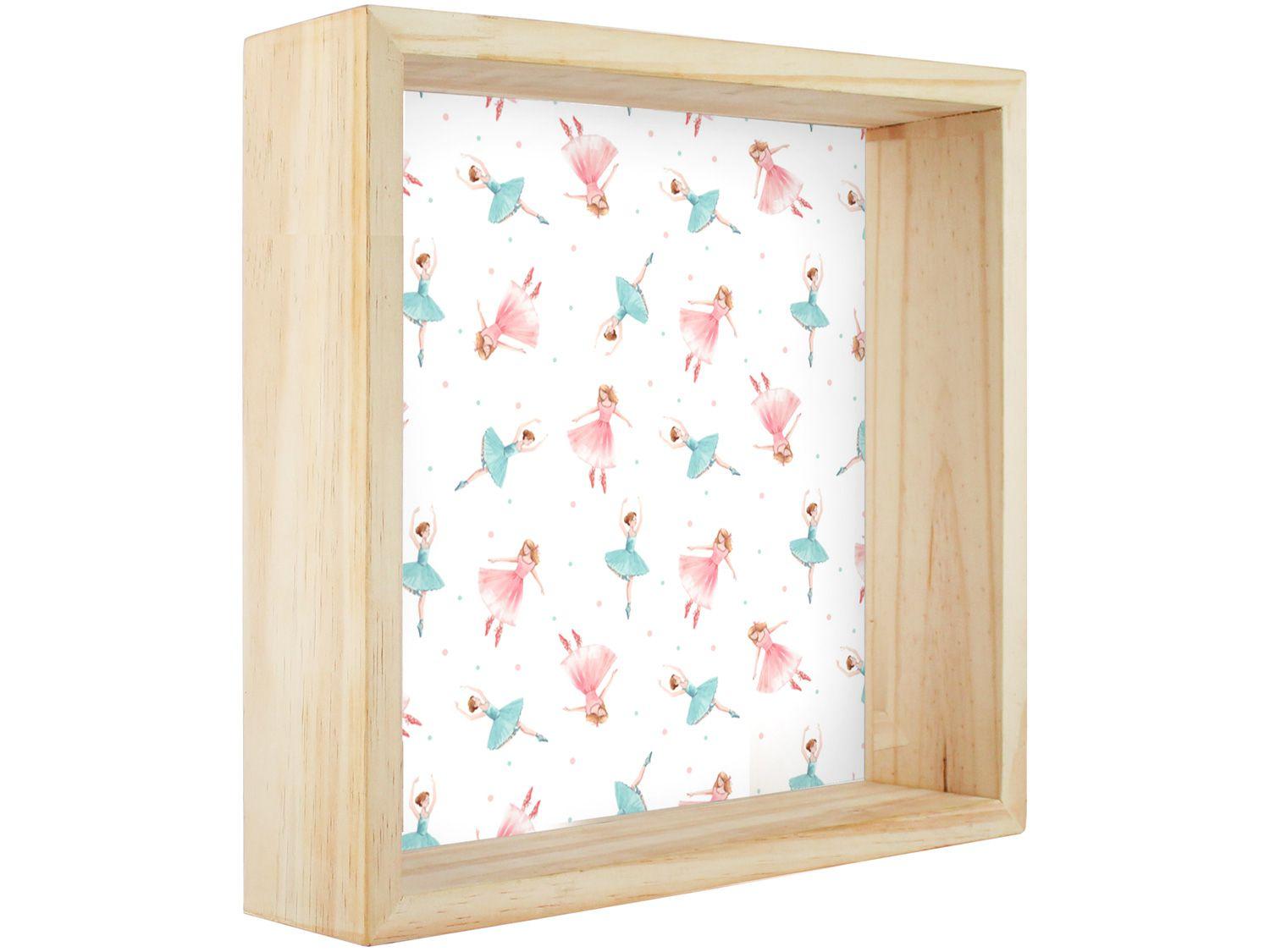 Nicho de Madeira Colorido Quadrado 30x30cm - Design Up Living Bailarinas