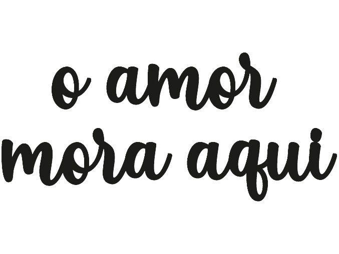 Palavra Decorativa MDF para Parede 52x7cm - Design Up Living O Amor Mora Aqui Preto 4 Peças