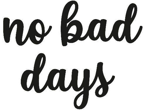 Palavra Decorativa MDF para Parede 40x10cm - Design Up Living No Bad Days Preto 3 Peças