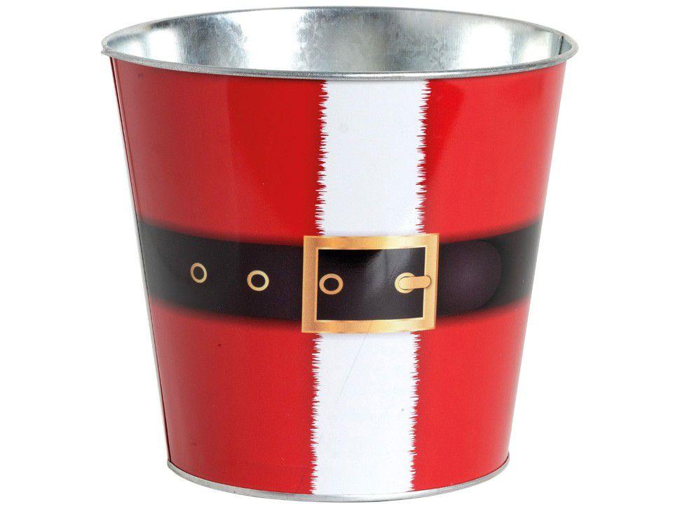 Lata Decorativa de Natal Cromus - Roupa Papai Noel G