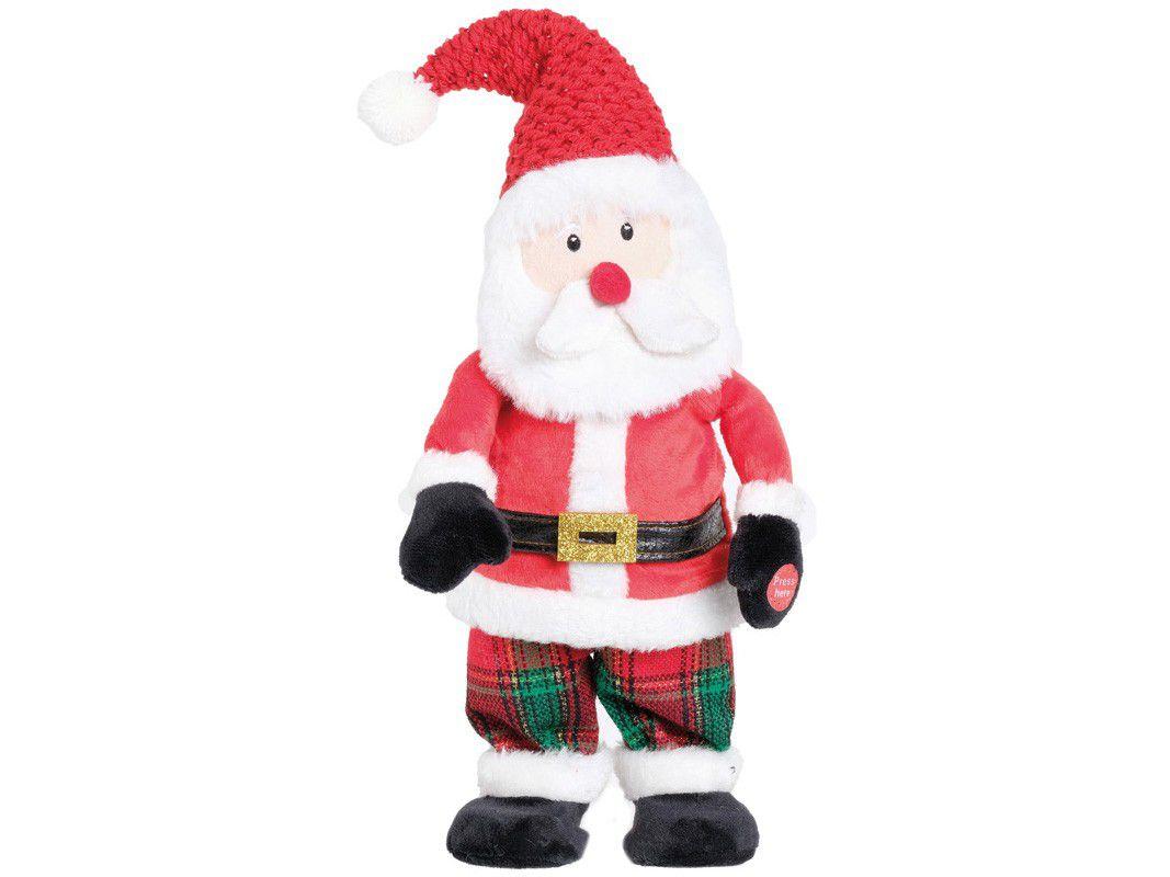 Boneco Papai Noel Articulado 30cm com Movimento - Musical Cromus Natal